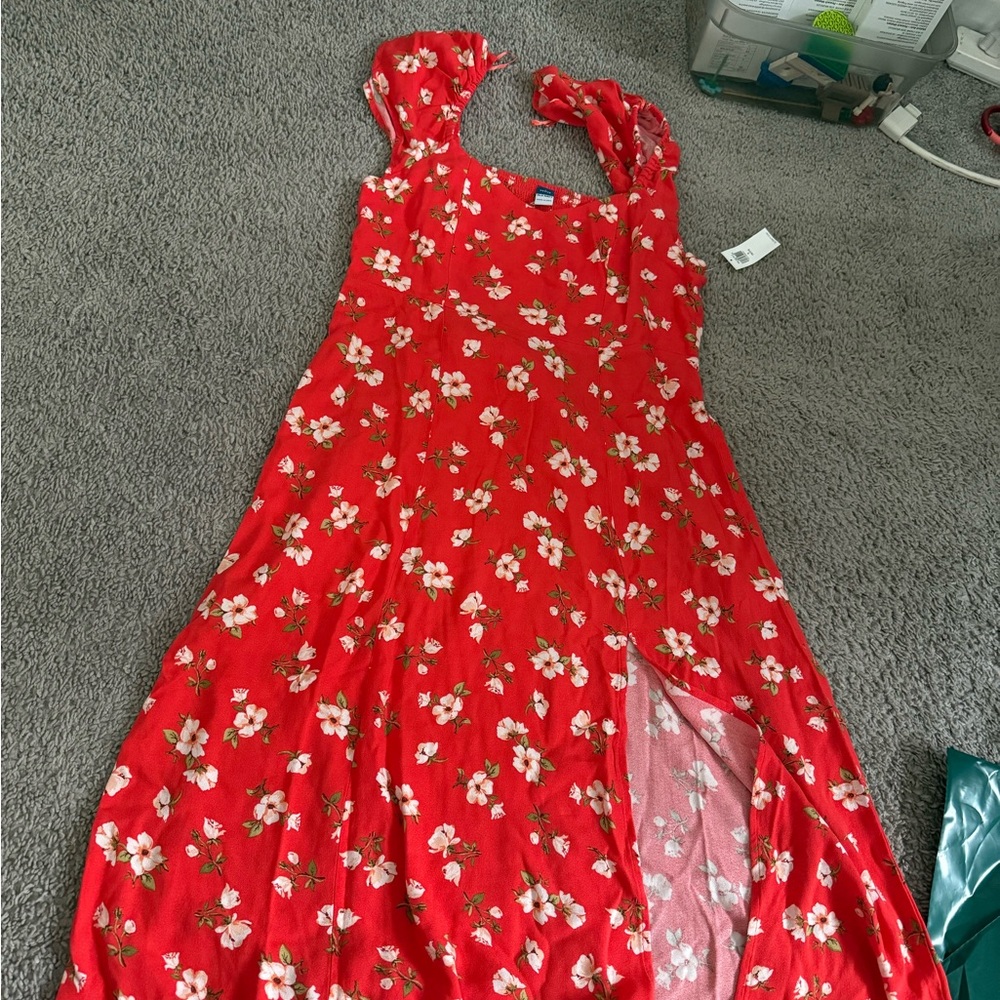 Old Navy Orange Slit Midi Sundress - Picture 5 of 5